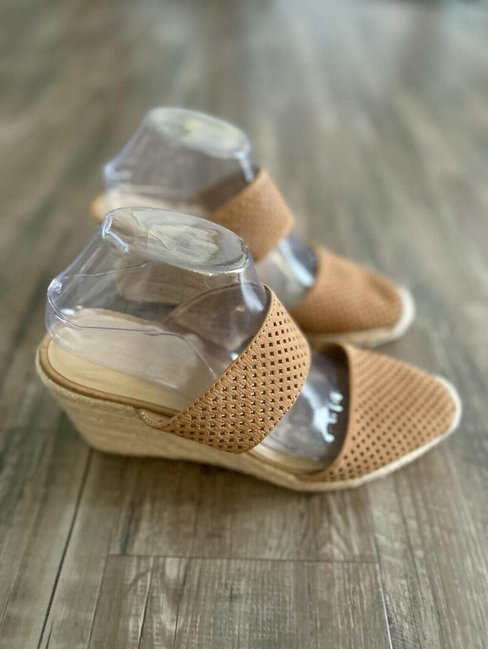 Franco Sarto Espadrille Wedge Closed Toe Sandals Women’s Size 9.5 Leather Upper - Picture 3 of 9